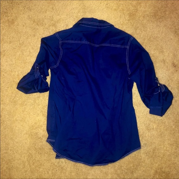 harve benard Fitted Button Down Navy - Picture 3 of 4